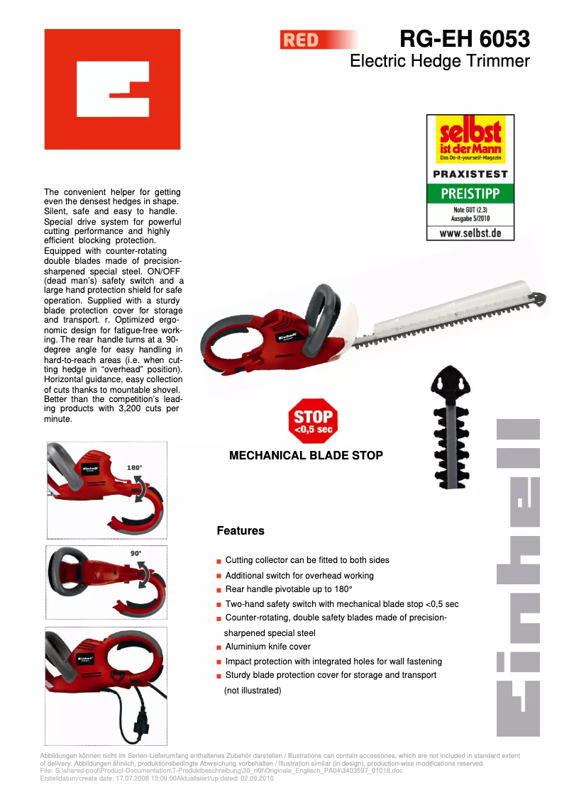 Imagen de la primera página del manual del dispositivo RG-EH 6053