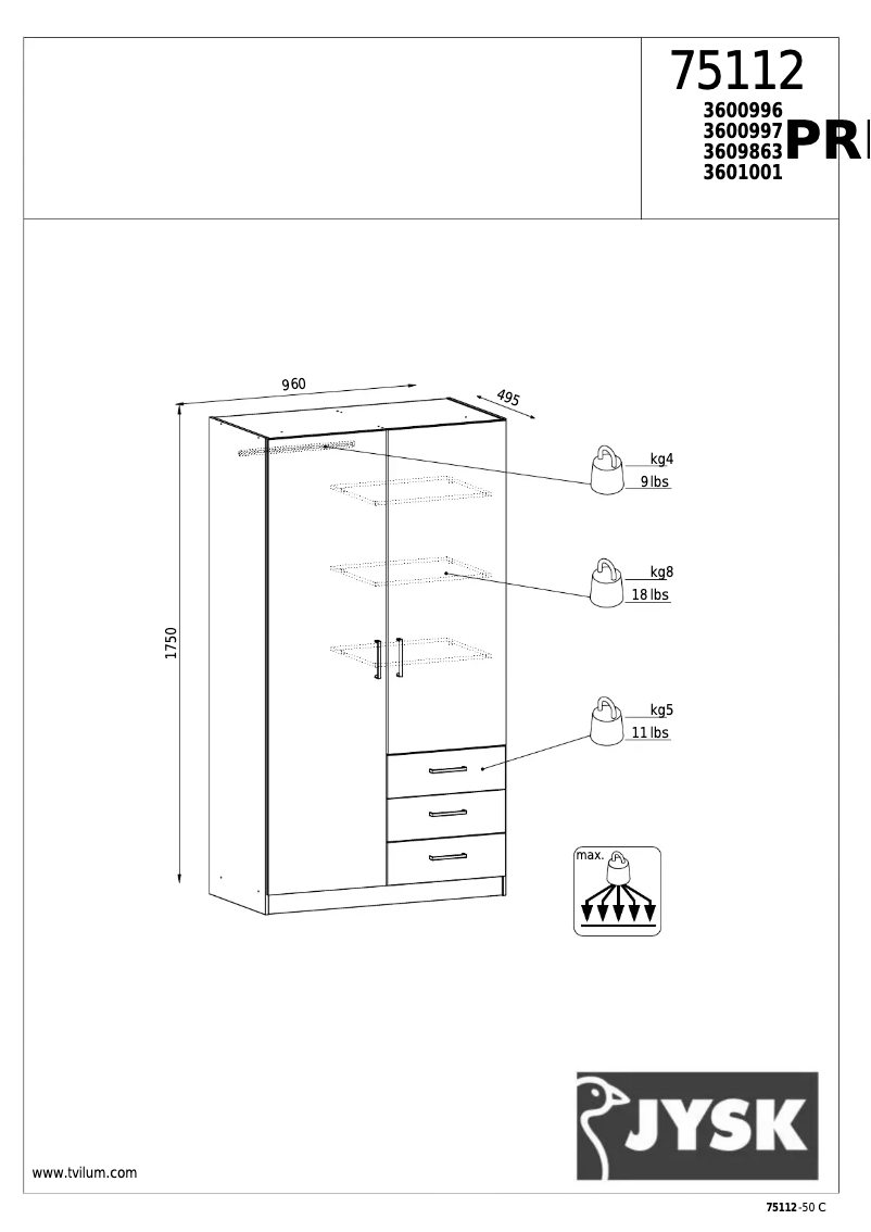 Página nº 1 - Manual de usuario JYSK Price Star (96x176x50)