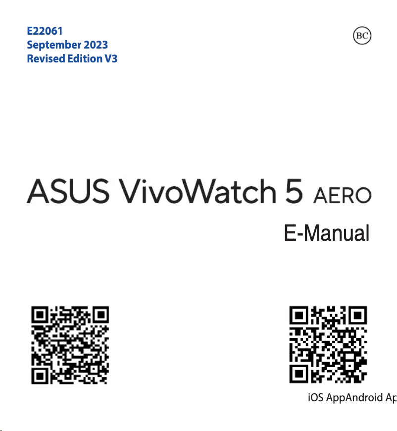 Página nº 1 - Manual de usuario Asus VivoWatch 5 AERO HC-C05