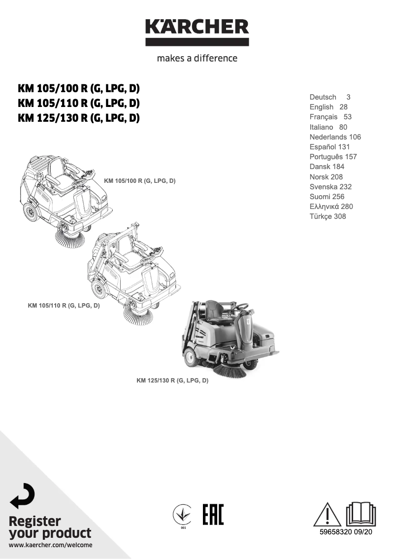 Imagen de la primera página del manual del dispositivo KM 125/130 R Bp