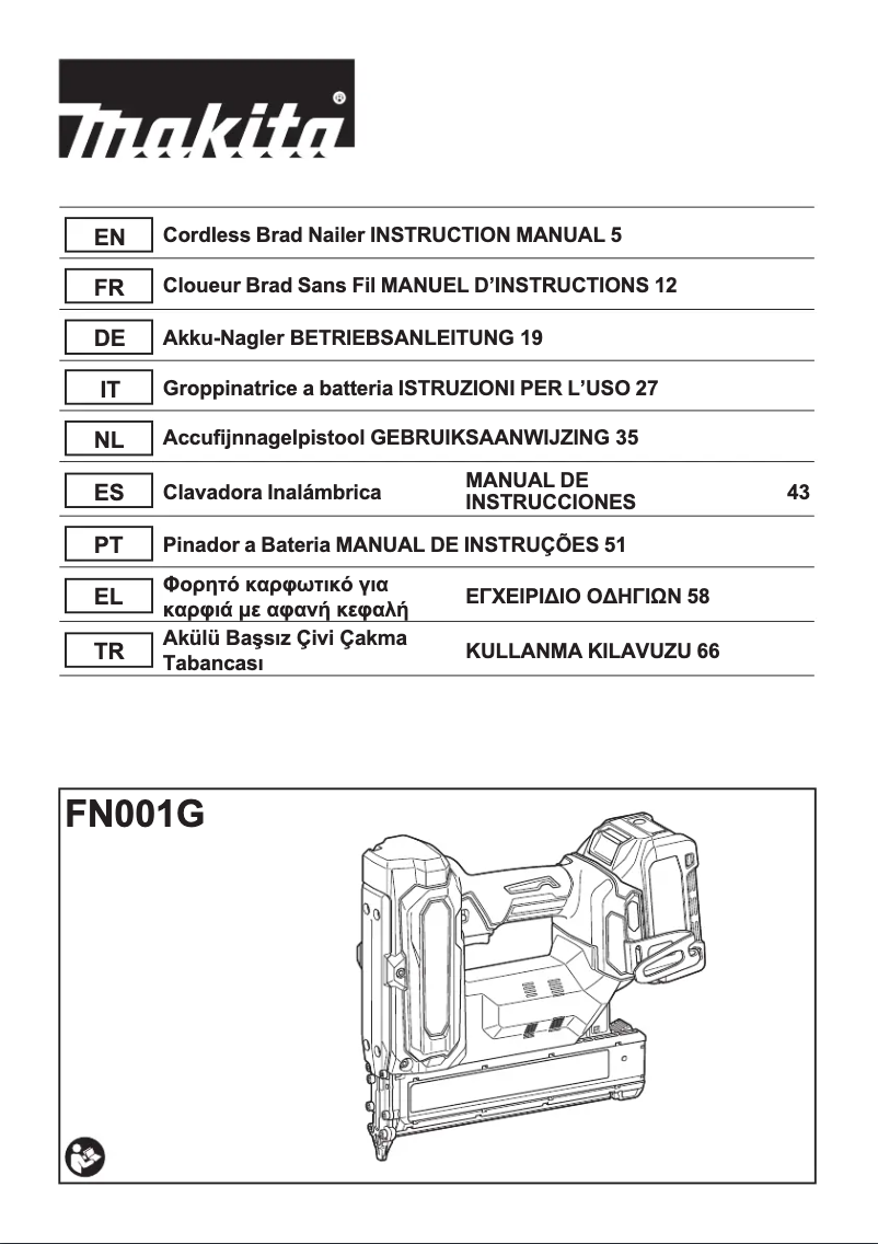 Imagen de la primera página del manual del dispositivo FN001G