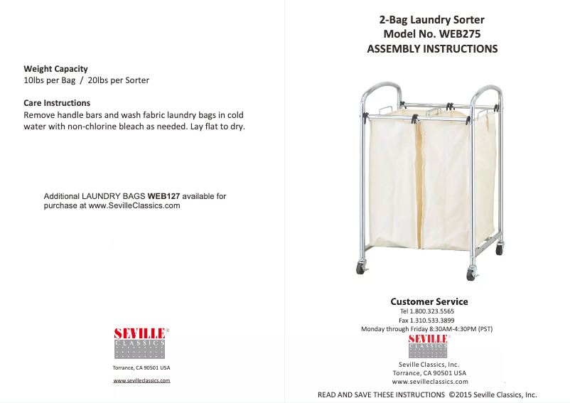 Página nº 1 - Manual de usuario Seville Classics WEB275