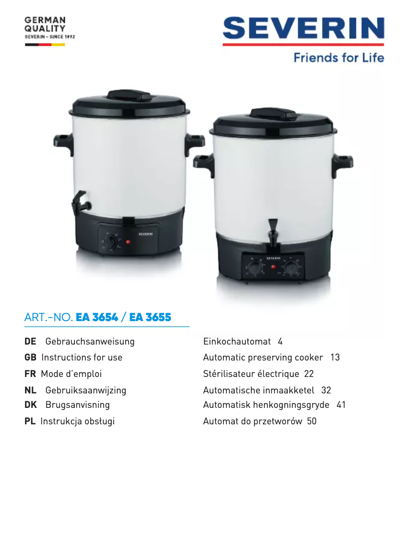 Imagen de la primera página del manual del dispositivo EA 3654