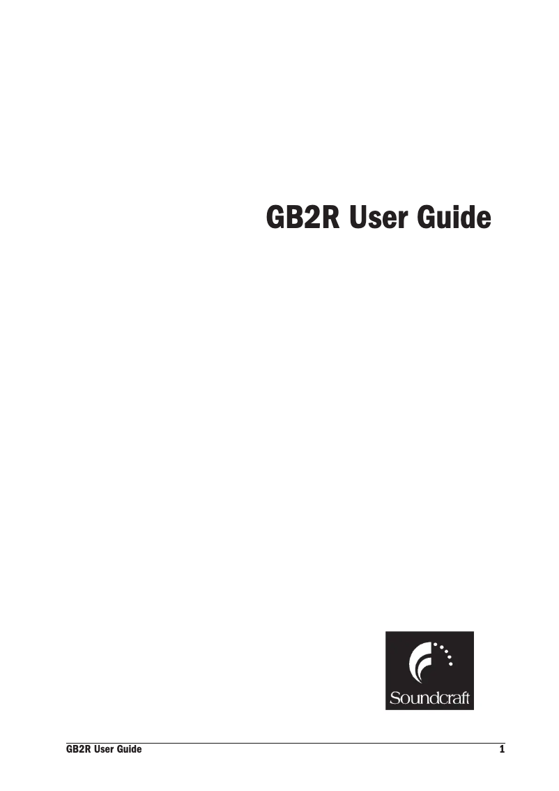 Página nº 1 - Manual de usuario Soundcraft GB2R