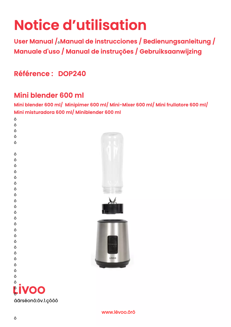 Imagen de la primera página del manual del dispositivo DOP240