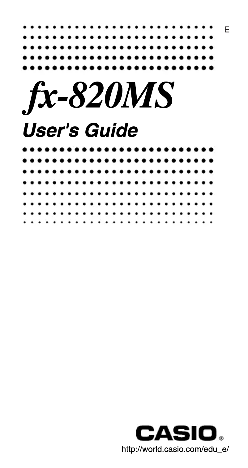 Página 1 del manual Manual de usuario Casio FX-820MS