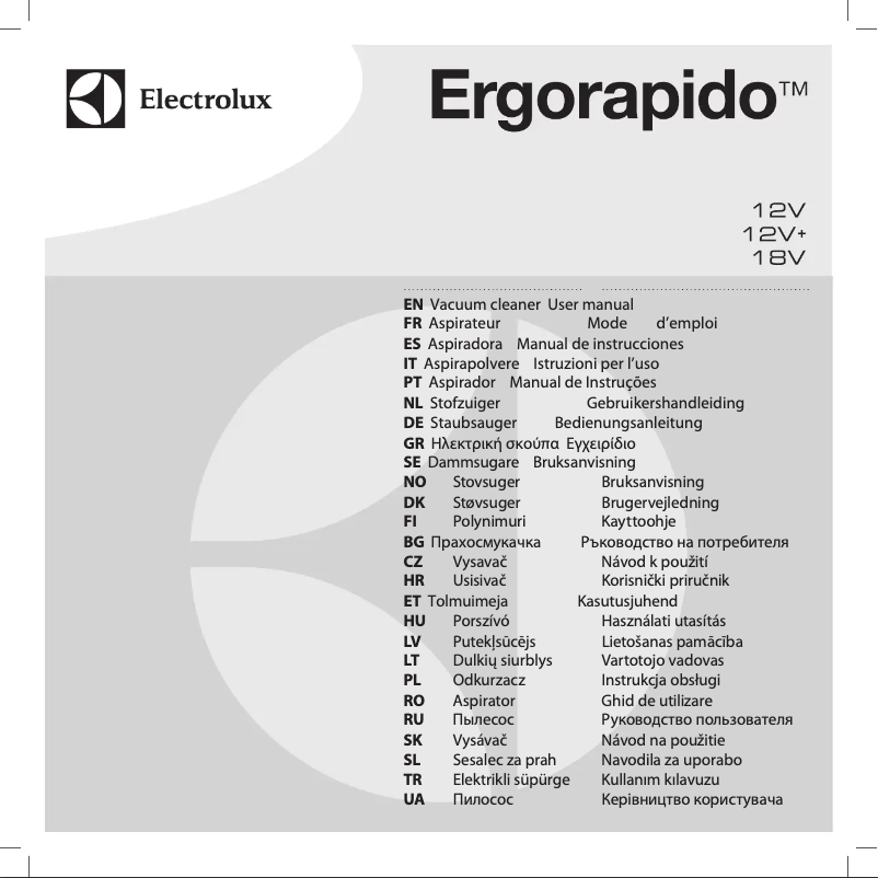 Imagen de la primera página del manual del dispositivo ErgoRapido ZB2901