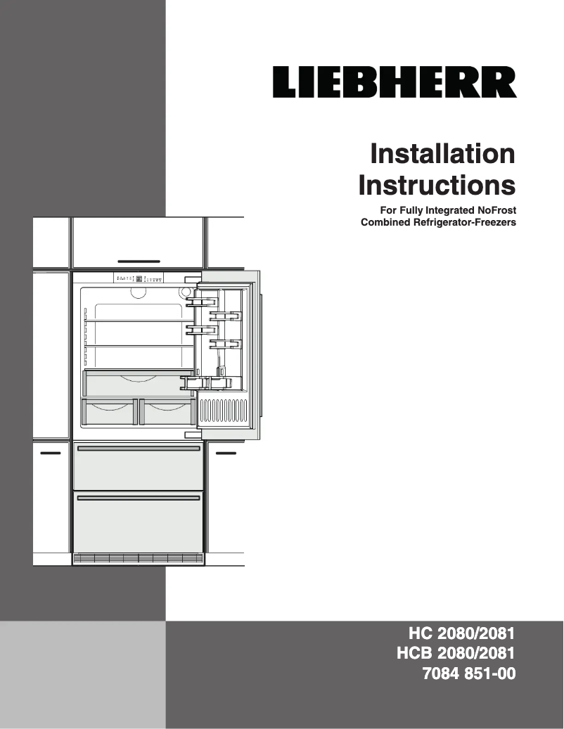Página 1 del manual Guía de instalación Liebherr HCB 2081