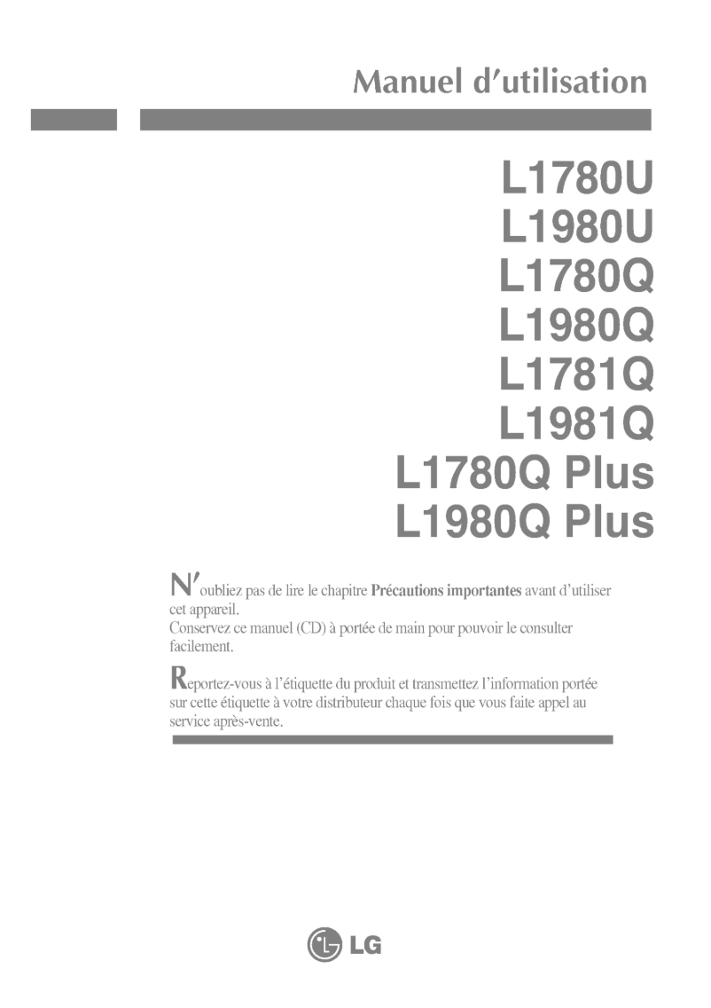 Página nº 1 - Manual de usuario LG L1780Q