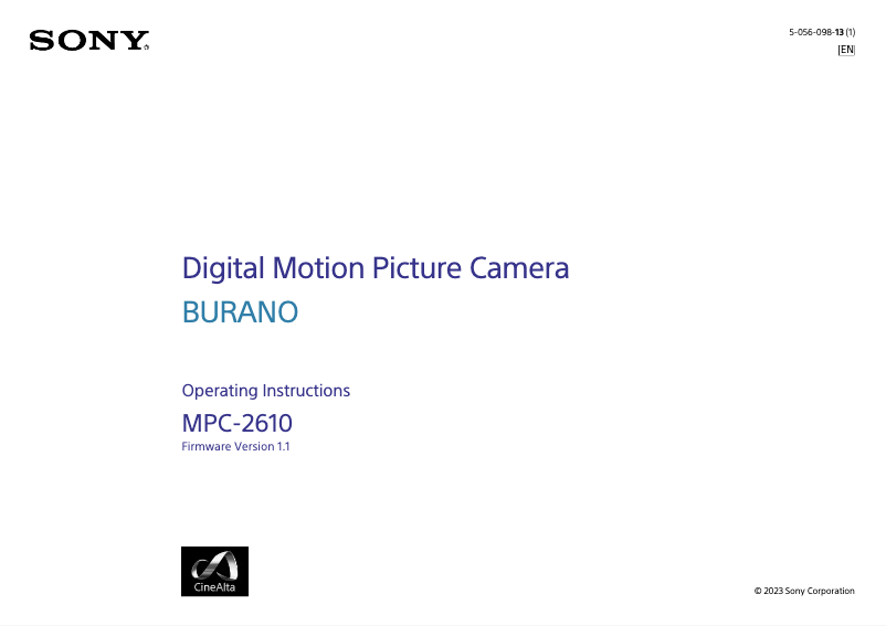 Imagen de la primera página del manual del dispositivo BURANO MPC-2610