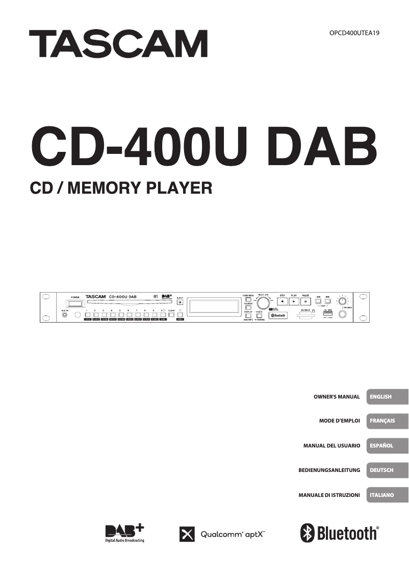 Imagen de la primera página del manual del dispositivo CD-400UDAB