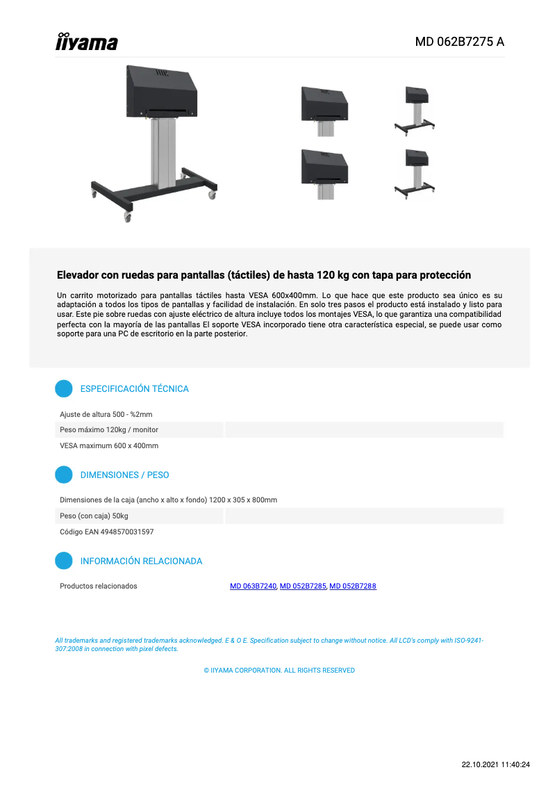 Página nº 1 - Manual de usuario Iiyama MD 062B7275 A