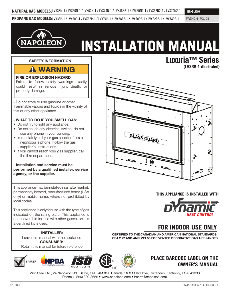 Imagen de la primera página del manual del dispositivo Luxuria 50