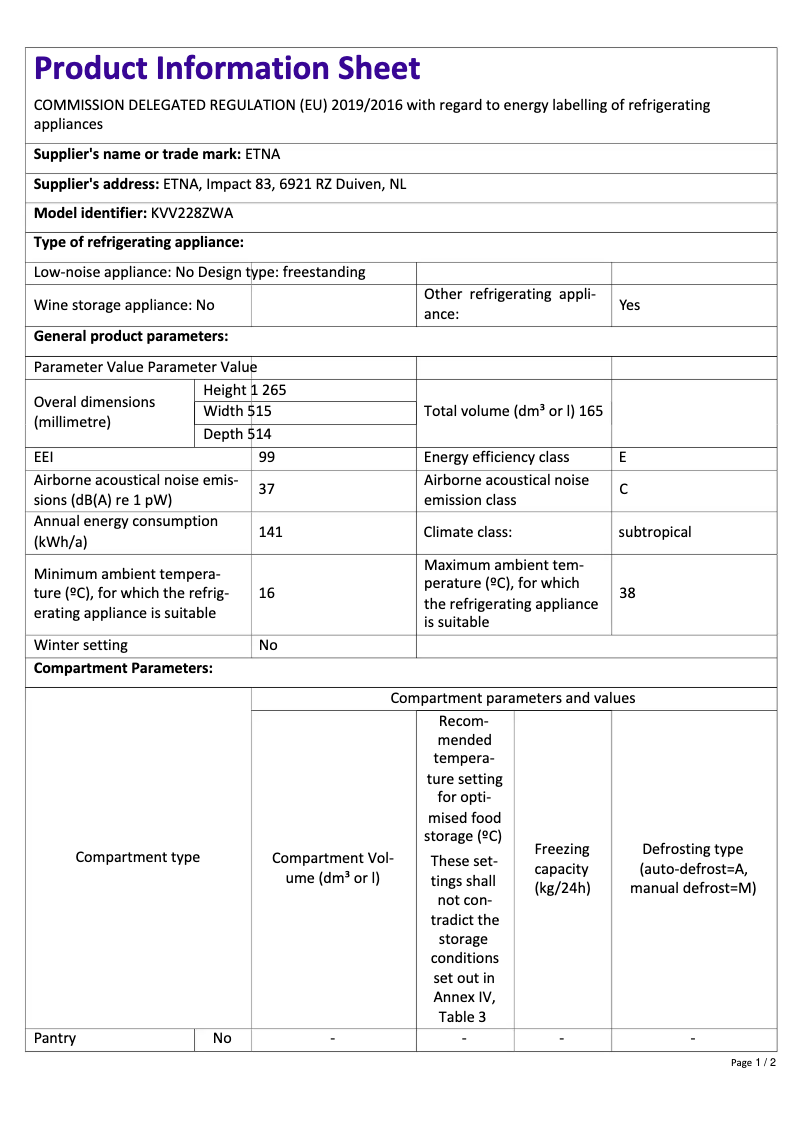 Imagen de la primera página del manual del dispositivo KVV228ZWA