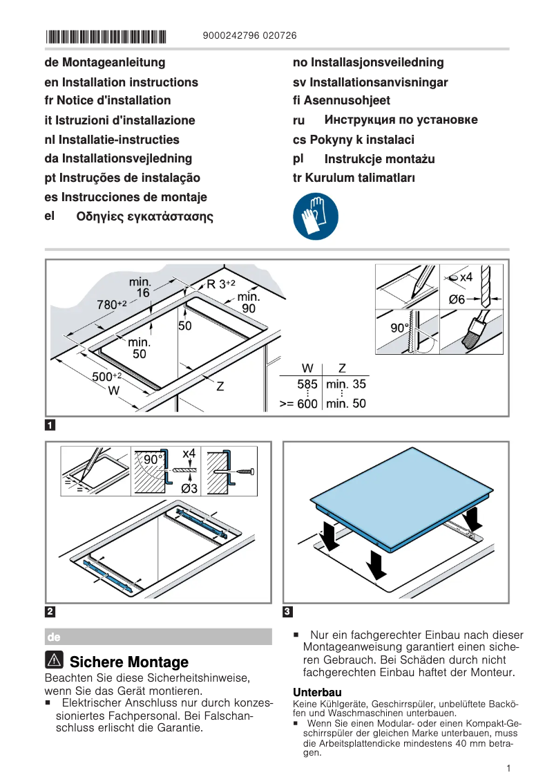 Página nº 1 - Instrucciones / montaje Junker JR38IT55
