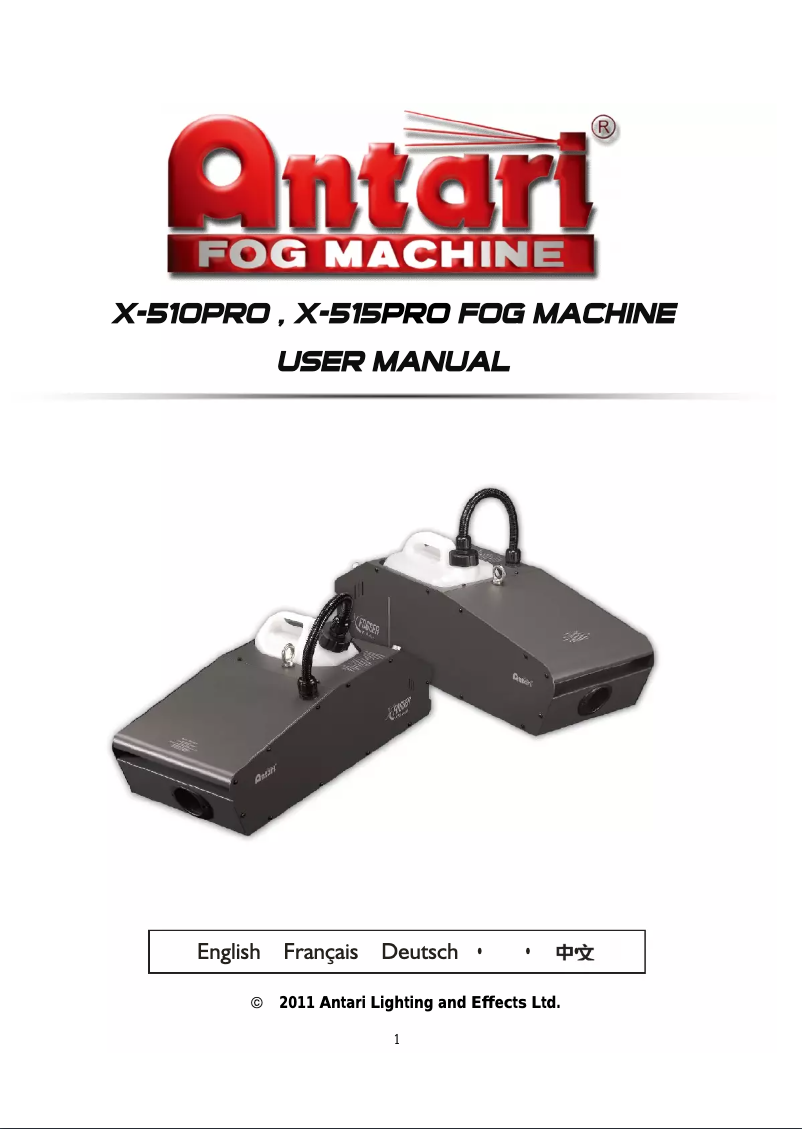 Imagen de la primera página del manual del dispositivo X-515 PRO