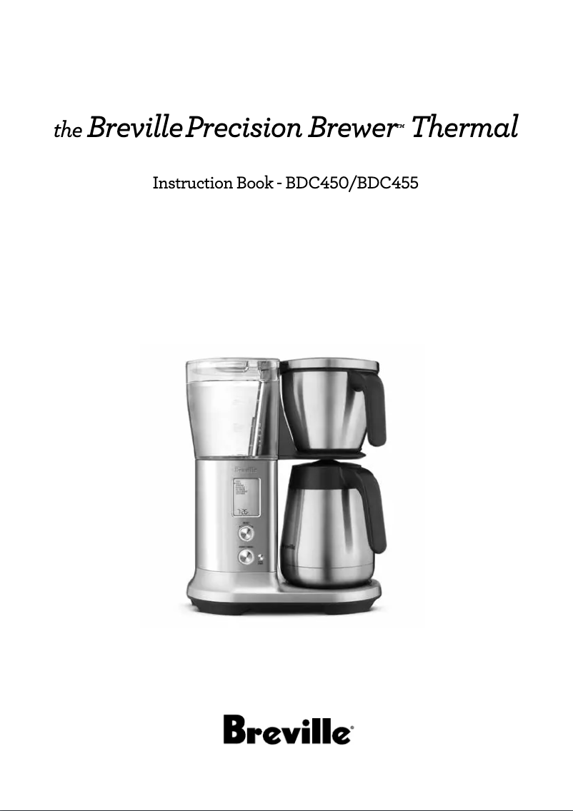 Imagen de la primera página del manual del dispositivo Precision Brewer Thermal BDC450
