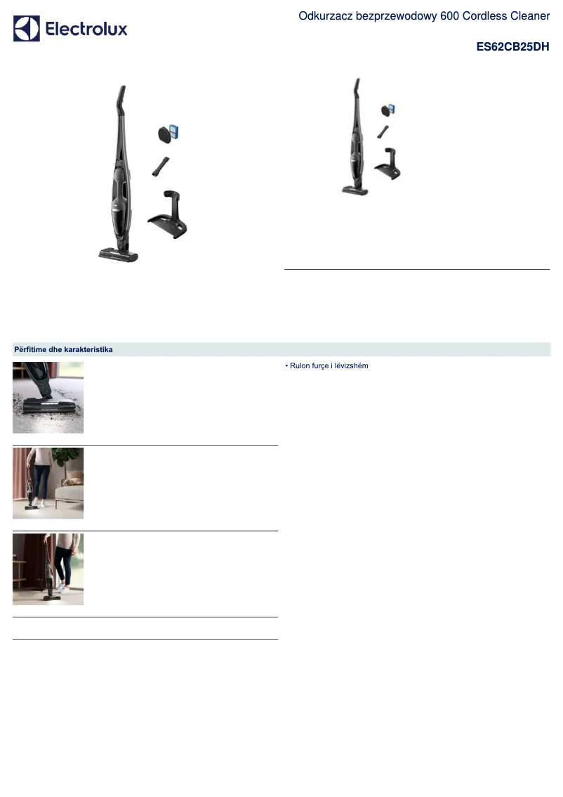 Imagen de la primera página del manual del dispositivo ES62CB25DH