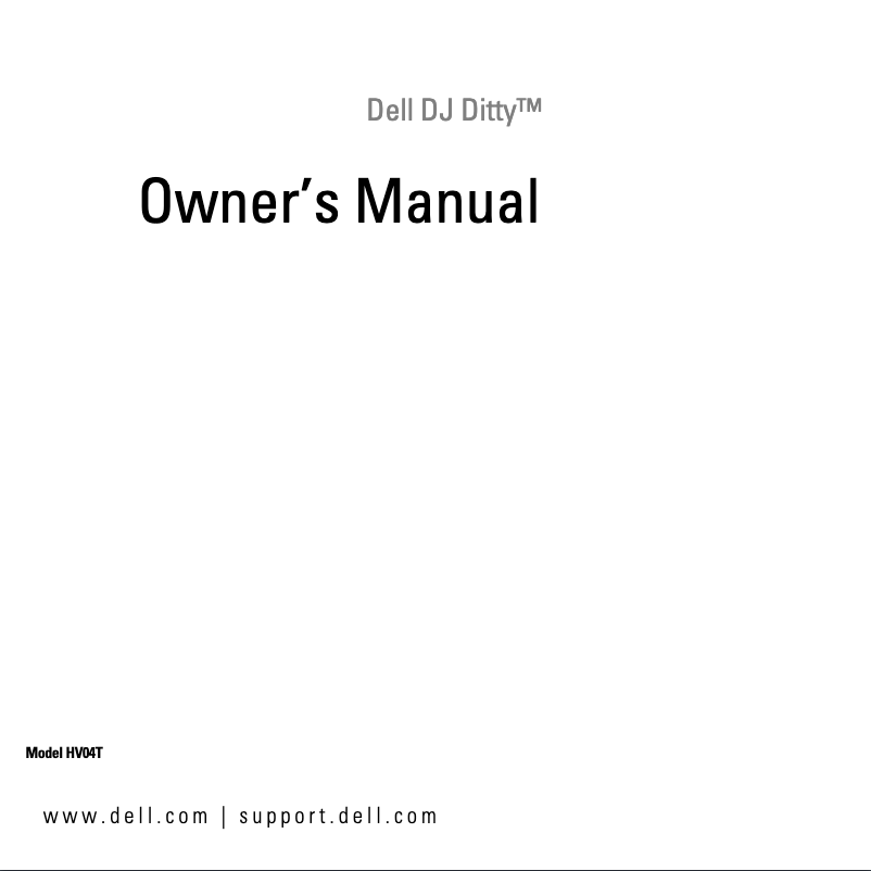 Página nº 1 - Manual de usuario Dell DJ Ditty