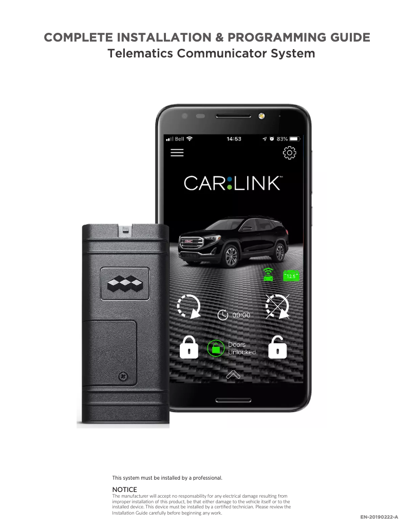 Página 1 del manual Manual de usuario audiovox Code Alarm ASCL6 CarLink