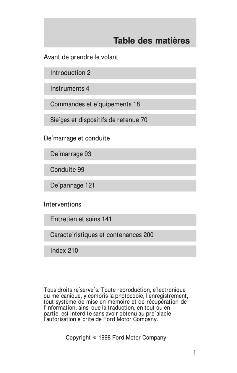 Imagen de la primera página del manual del dispositivo Mustang (1999)