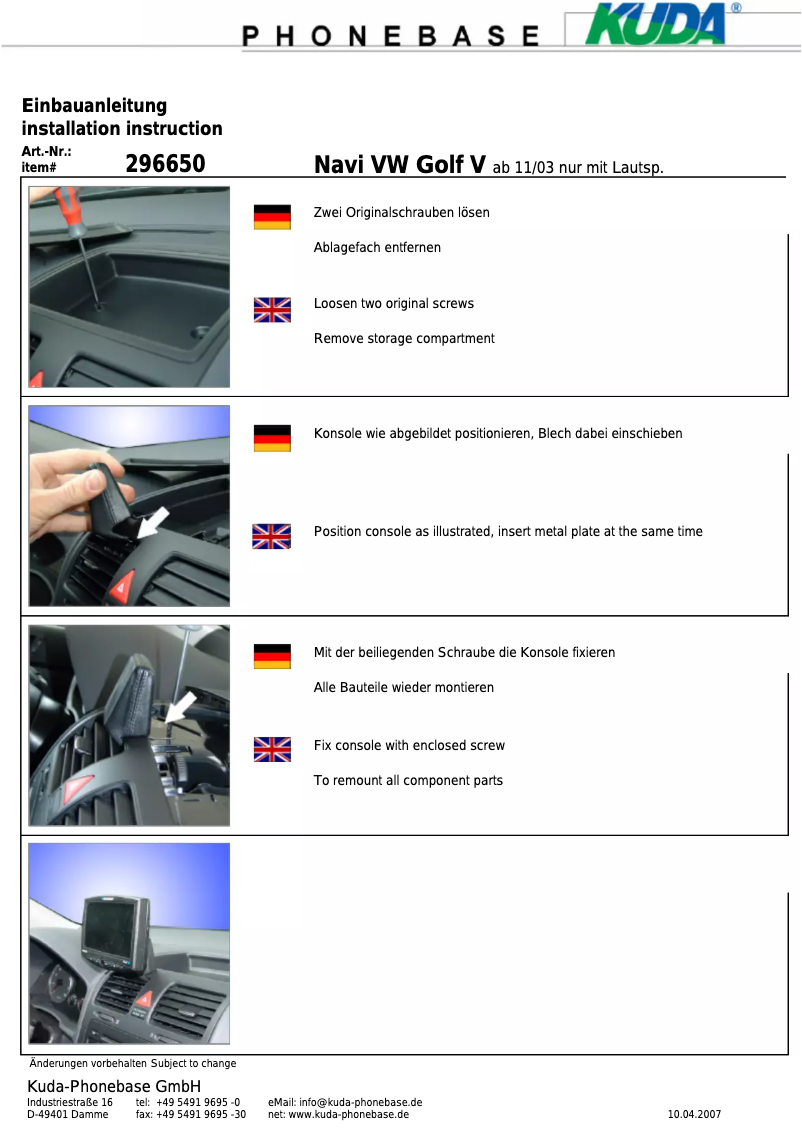 Imagen de la primera página del manual del dispositivo 296655