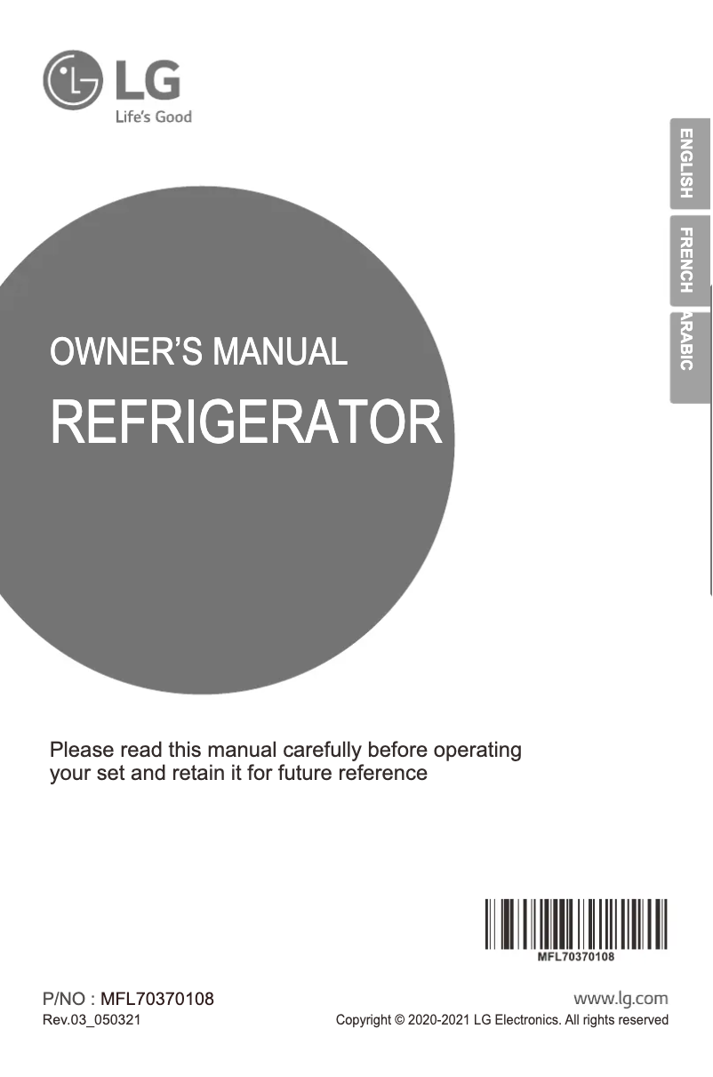 Página nº 1 - Manual de usuario LG GL-C252SLBB