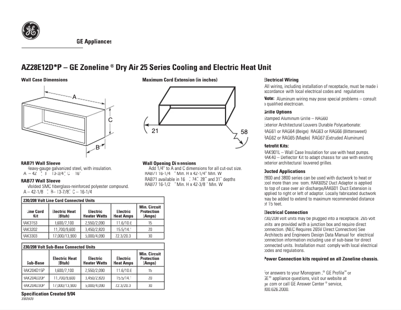 Imagen de la primera página del manual del dispositivo AZ28E12DAP