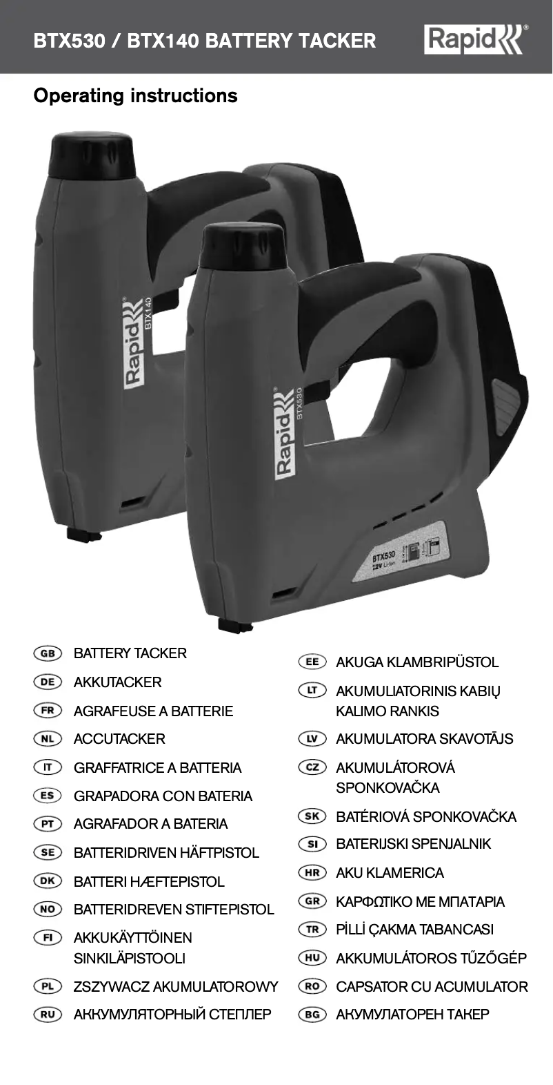 Página 1 del manual Manual de usuario Rapid BTX530