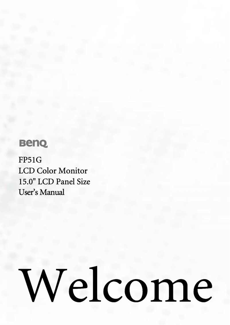 Página 1 del manual Manual de usuario BenQ FP51G