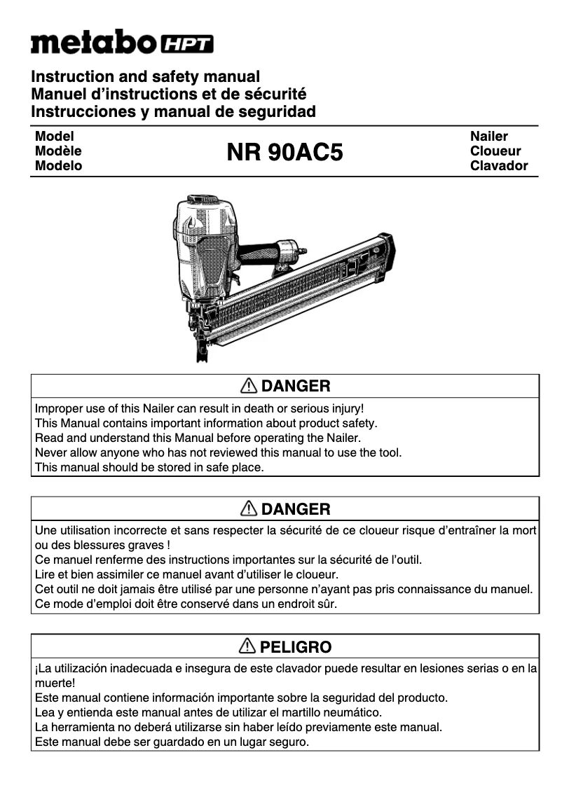Imagen de la primera página del manual del dispositivo NR90AC5