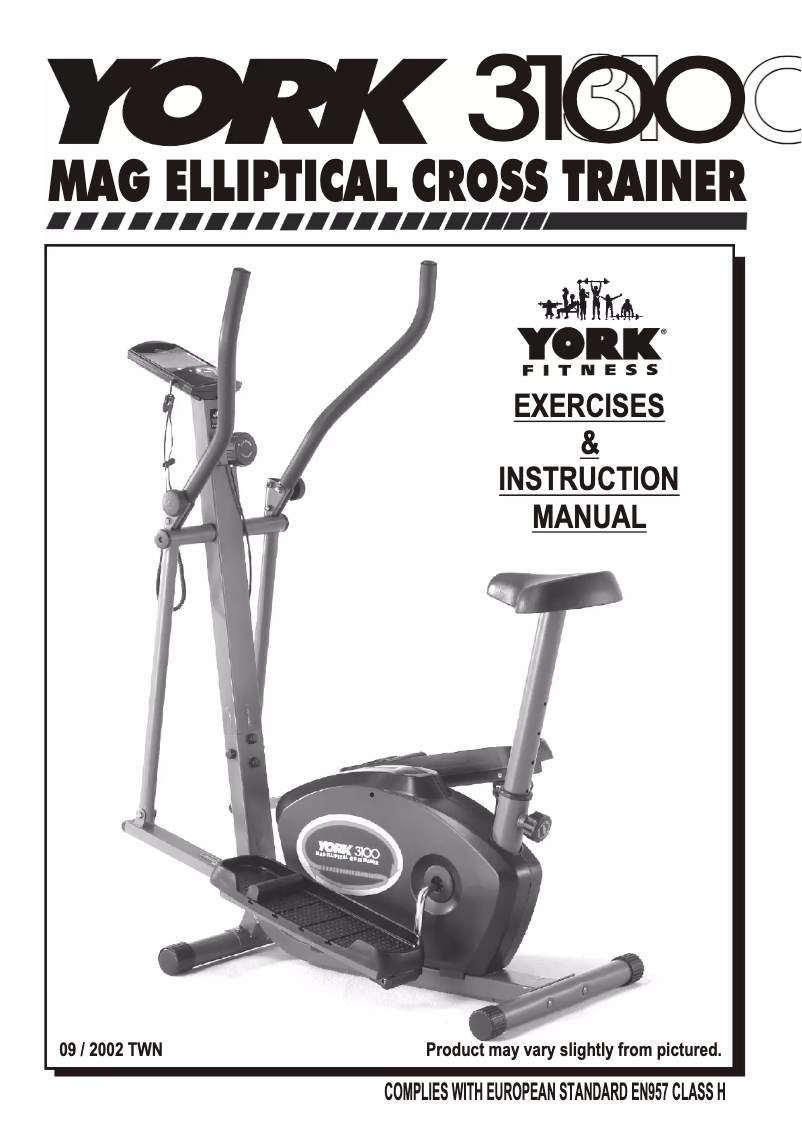 Página nº 1 - Manual de usuario York Fitness Elliptical 3100