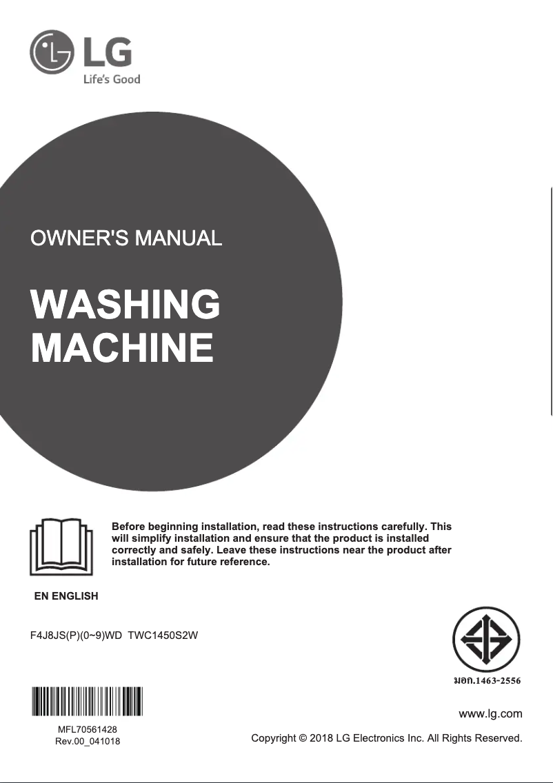 Página 1 del manual Manual de usuario LG TWC1450S2W