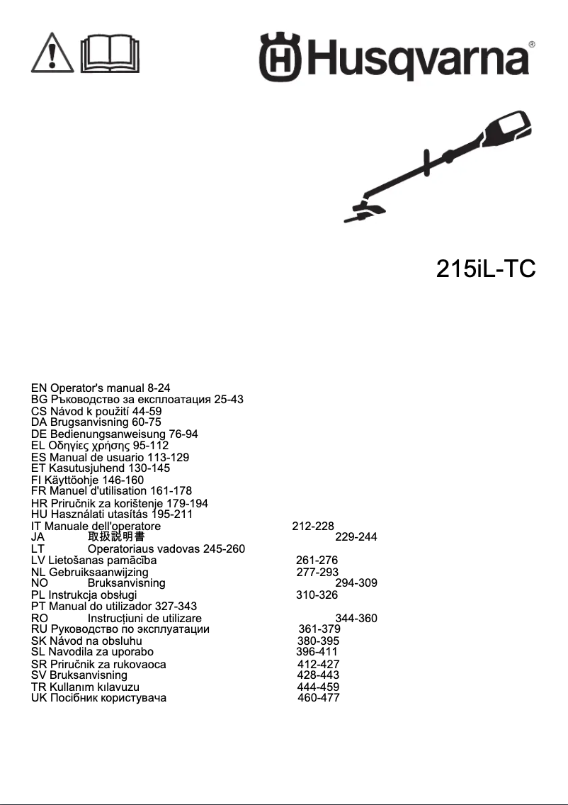 Página 1 del manual Manual de usuario Husqvarna 215iL
