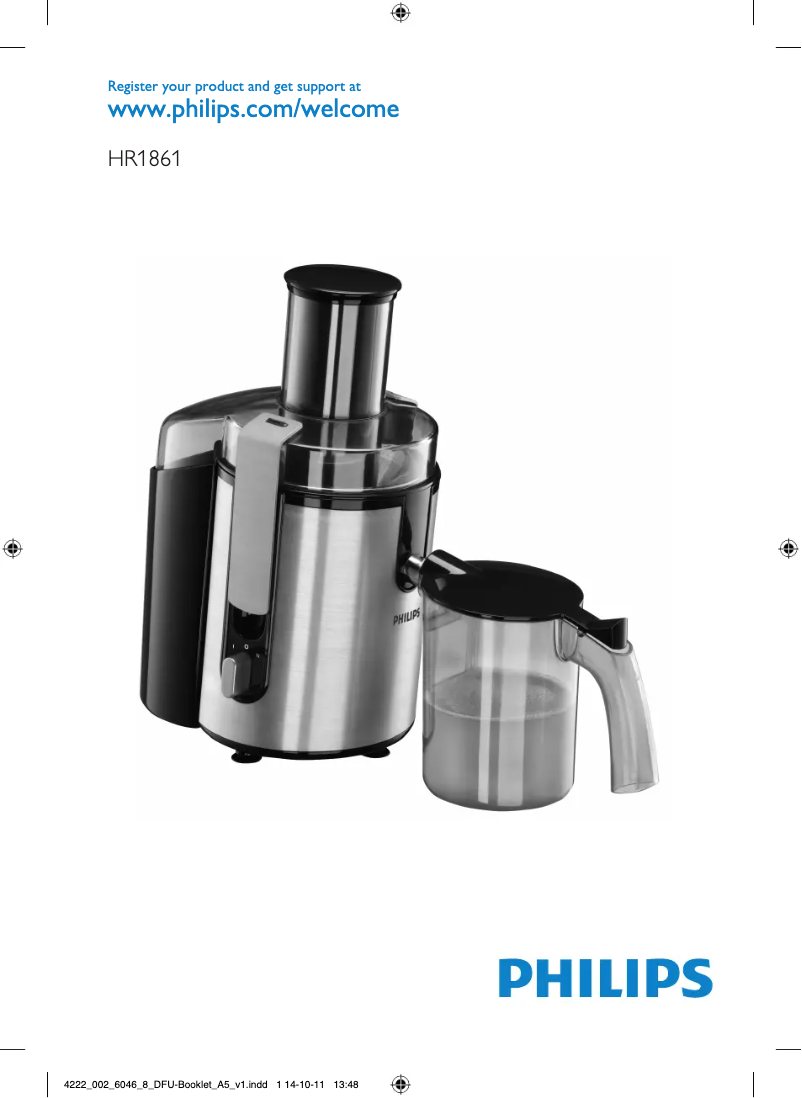 Imagen de la primera página del manual del dispositivo Aluminium Collection HR186