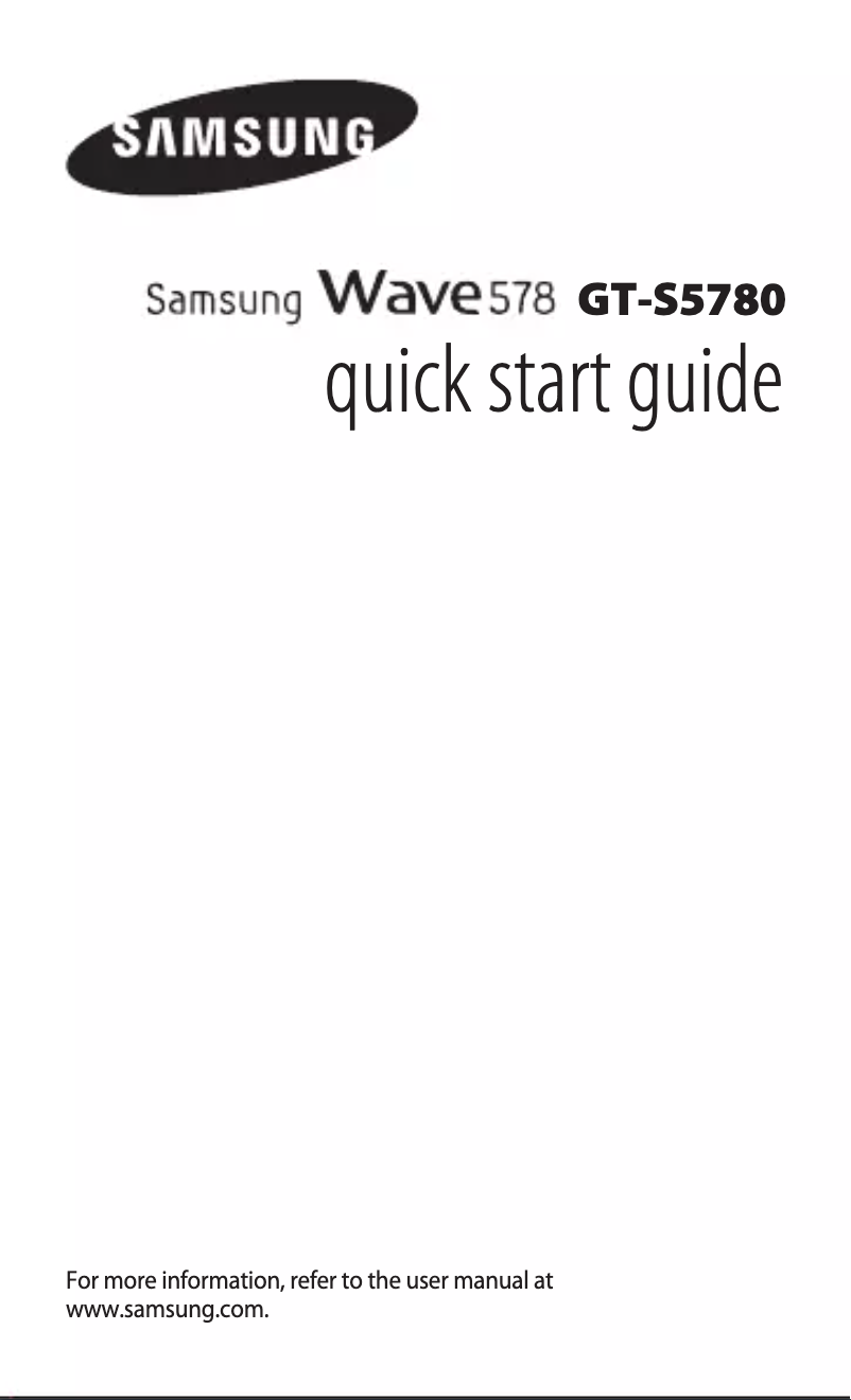 Página 1 del manual Guía de instalación Samsung Wave GT-S5780