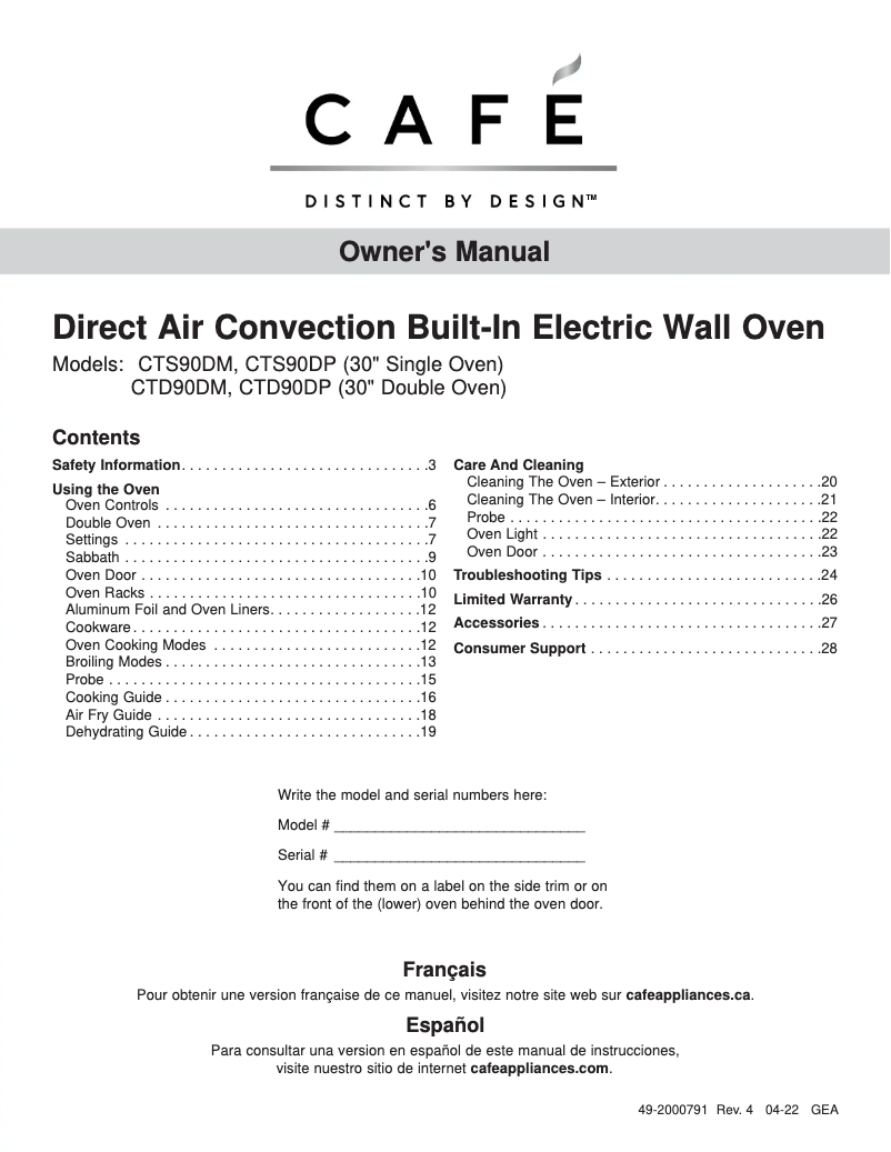 Imagen de la primera página del manual del dispositivo CTD90DP3ND1