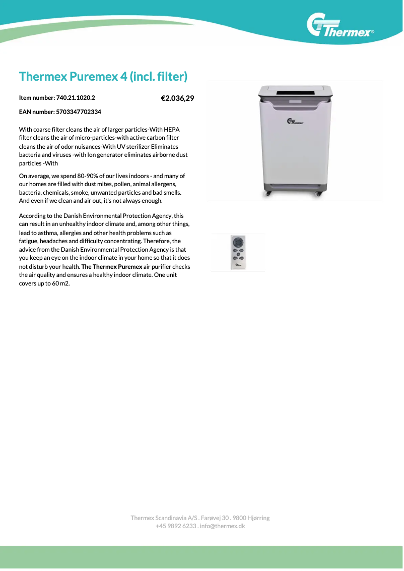 Imagen de la primera página del manual del dispositivo Puremex 4