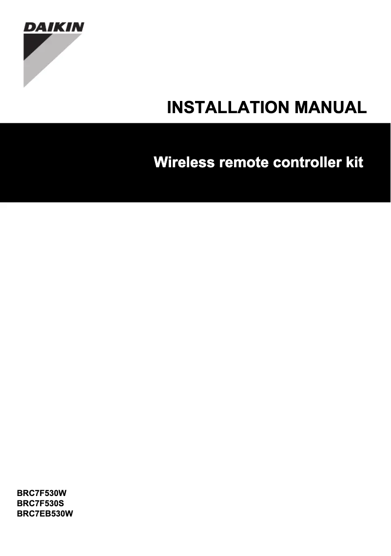 Página nº 1 - Guía de instalación Daikin BRC7EB530W