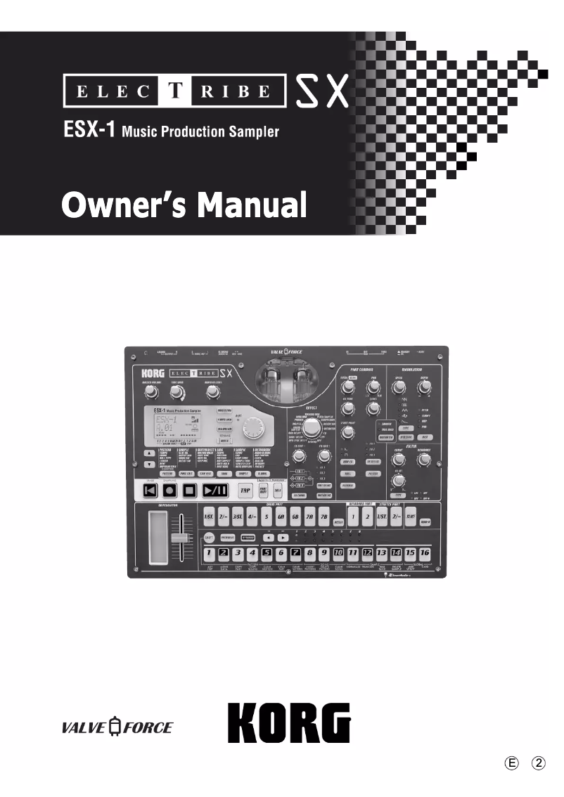 Imagen de la primera página del manual del dispositivo Electribe SX