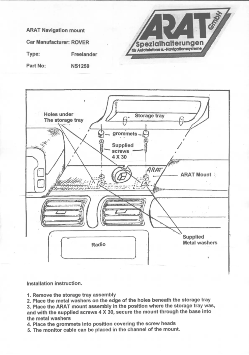 Imagen de la primera página del manual del dispositivo NS1259
