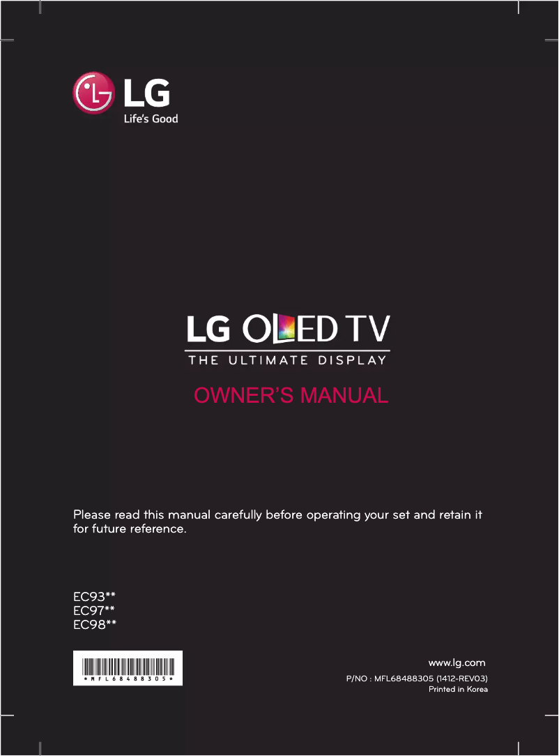 Página 1 del manual Manual de usuario LG 55EC900V