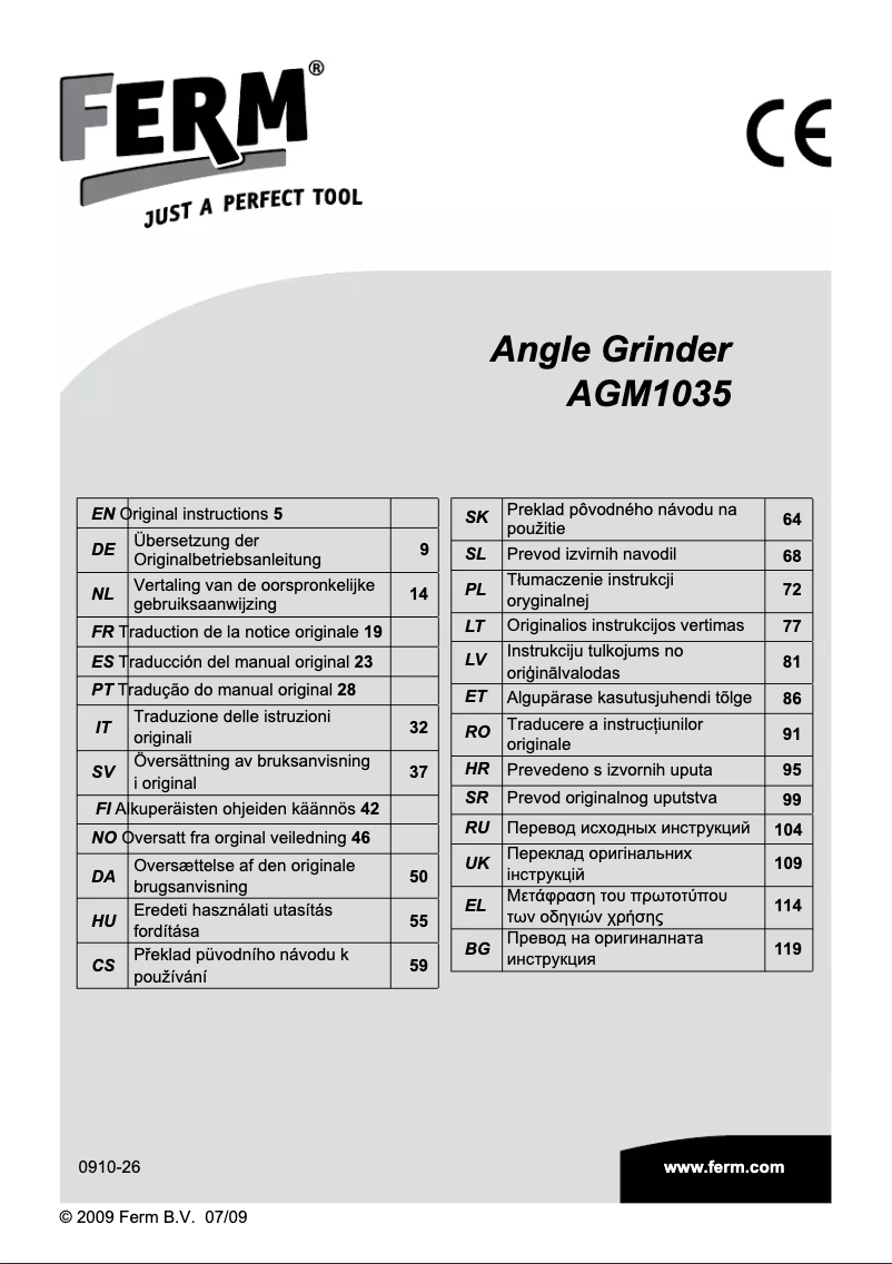 Página 1 del manual Manual de usuario Ferm AGM1035