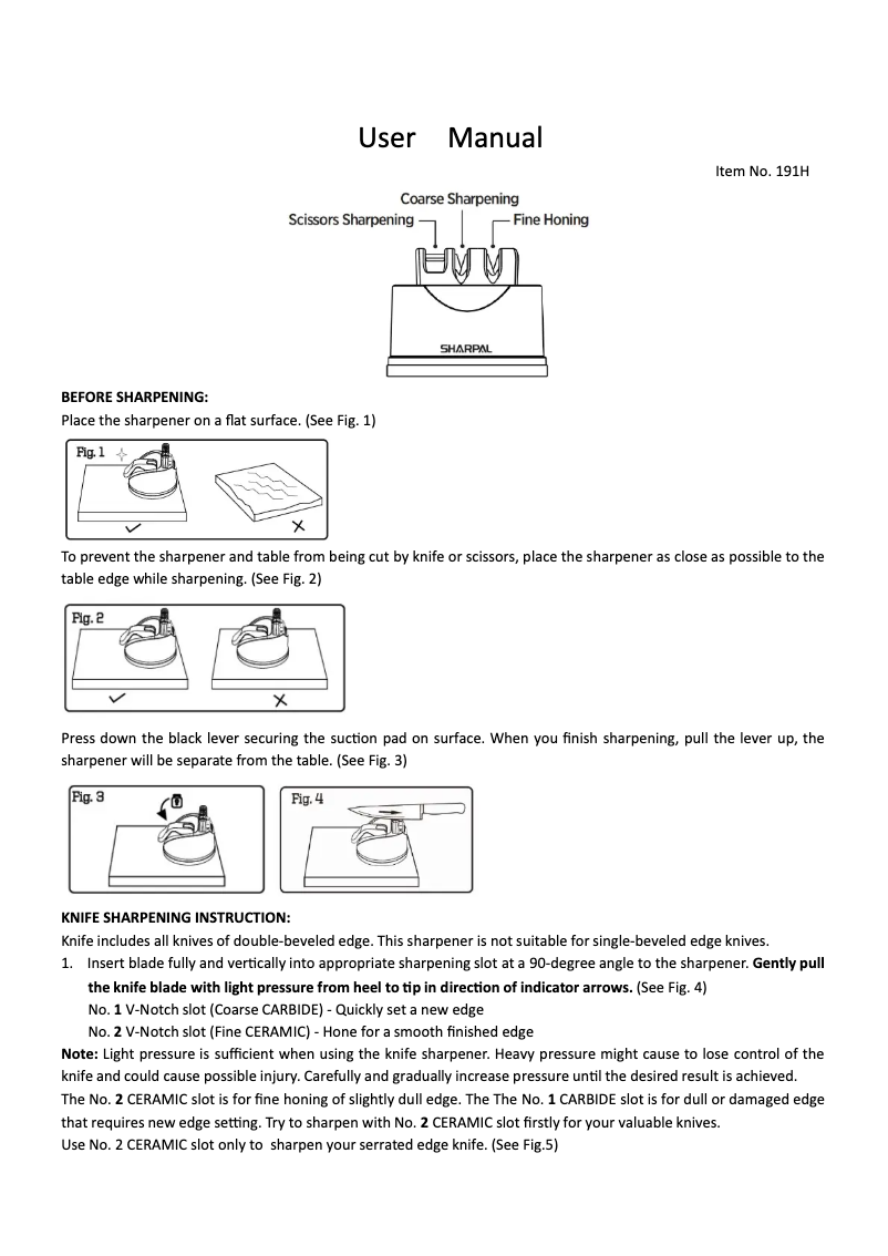 Página 1 del manual Manual de usuario Sharpal 191H