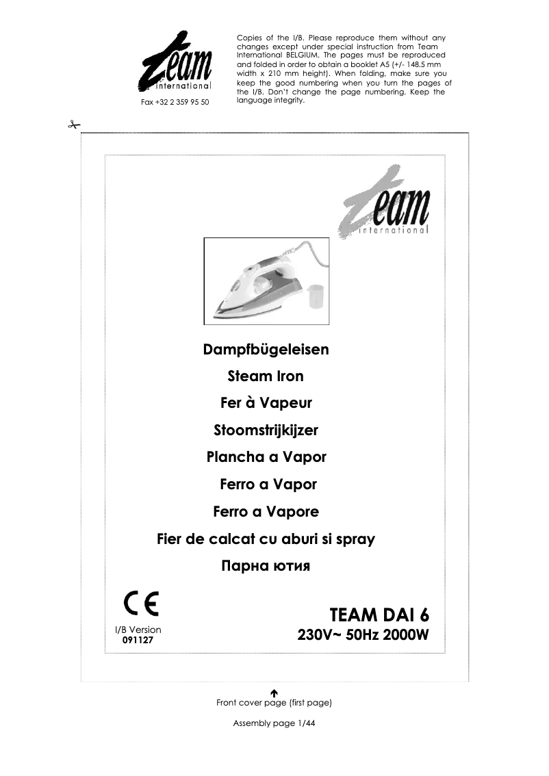 Imagen de la primera página del manual del dispositivo DAI 6