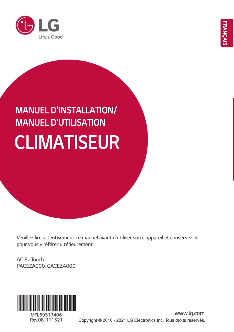 Página 1 del manual Manual de usuario LG PACEZA000