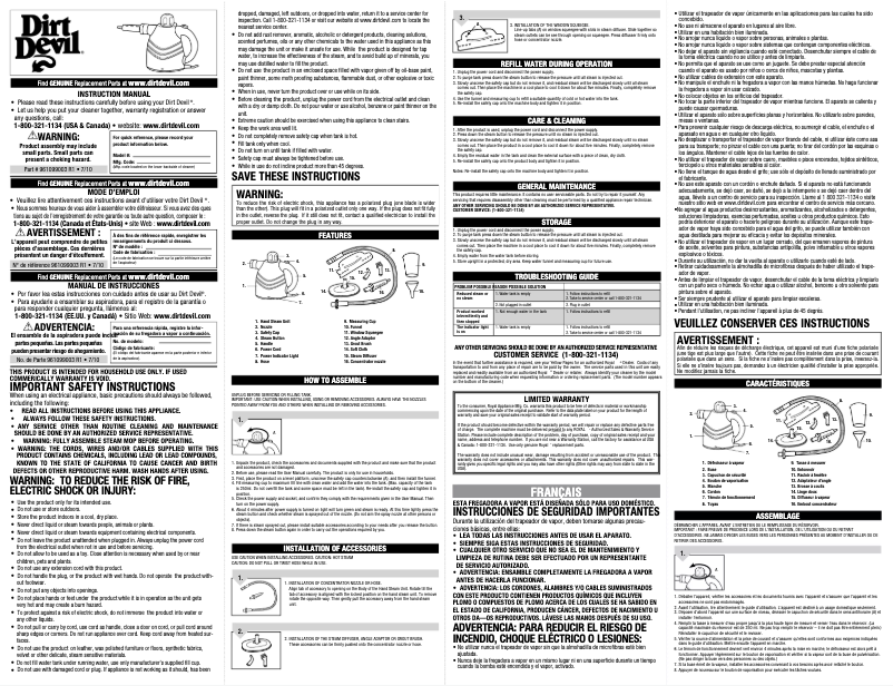 Página 1 del manual Manual de usuario Dirt Devil Easy Steam PD20005