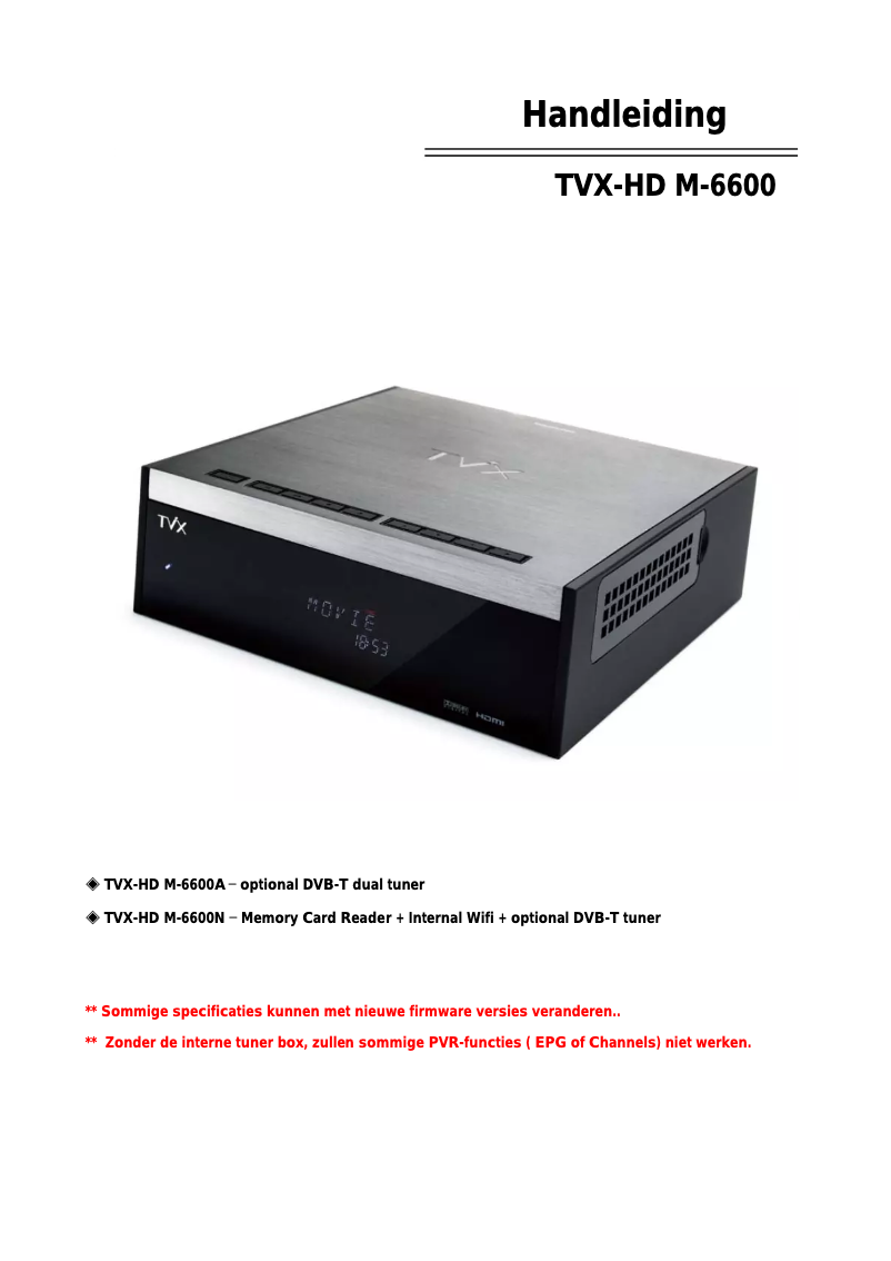 Imagen de la primera página del manual del dispositivo HD M-6600