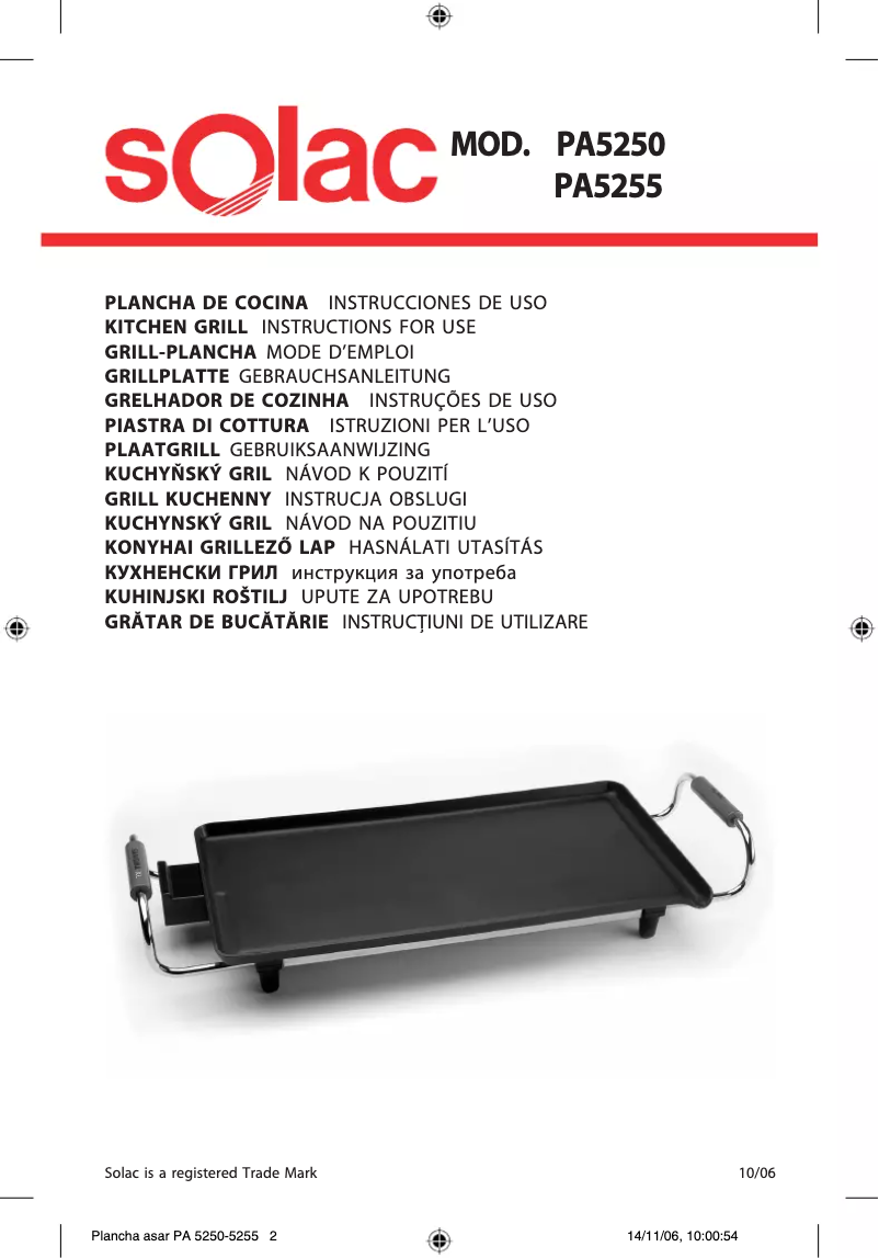 Página 1 del manual Manual de usuario Solac PA5250