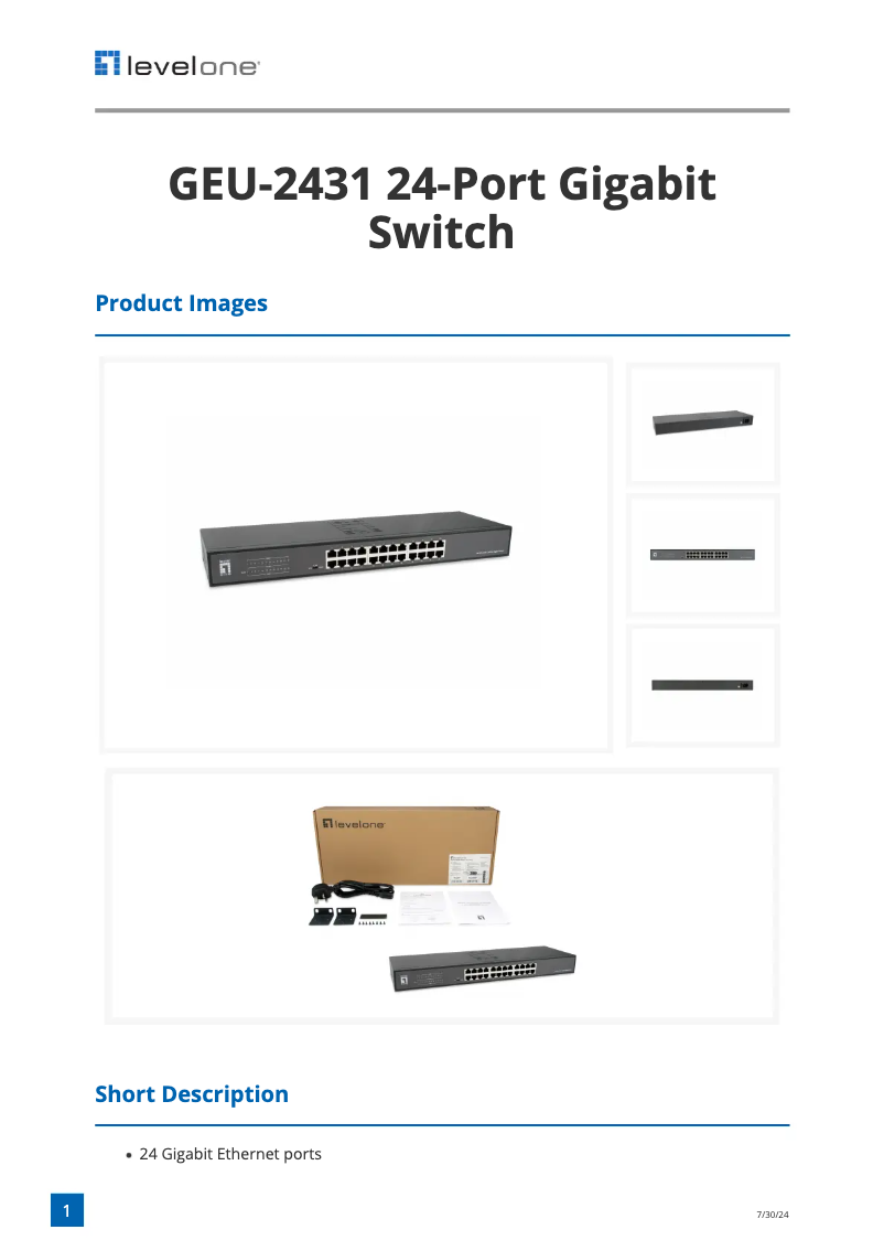 Imagen de la primera página del manual del dispositivo GEU-2431
